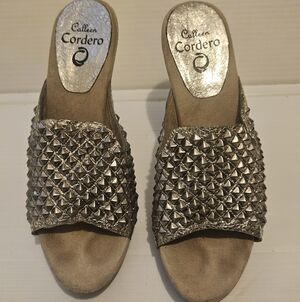Rare Calleen Cordero Studded Metallic Leather Mule Heels–Handcrafted in …